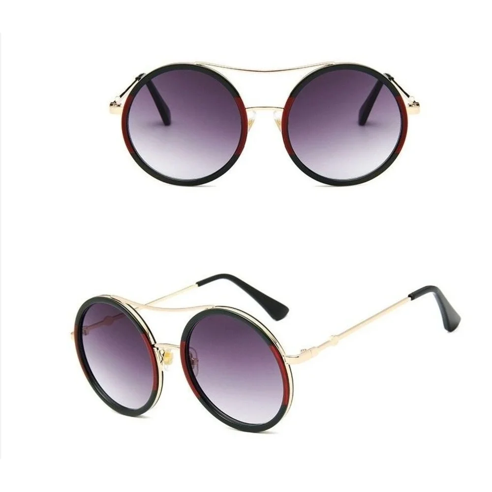 Women Fashion Designer‎ XL Sunglasses Gold Black Red Green Frame Round Hip Hop